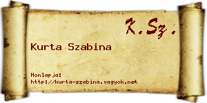 Kurta Szabina névjegykártya