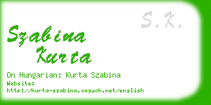 szabina kurta business card